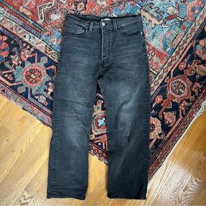 Levi's Ribcage Straight Ankle Washed Black Size W 30 L 27